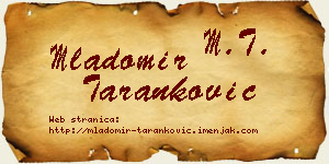 Mladomir Taranković vizit kartica